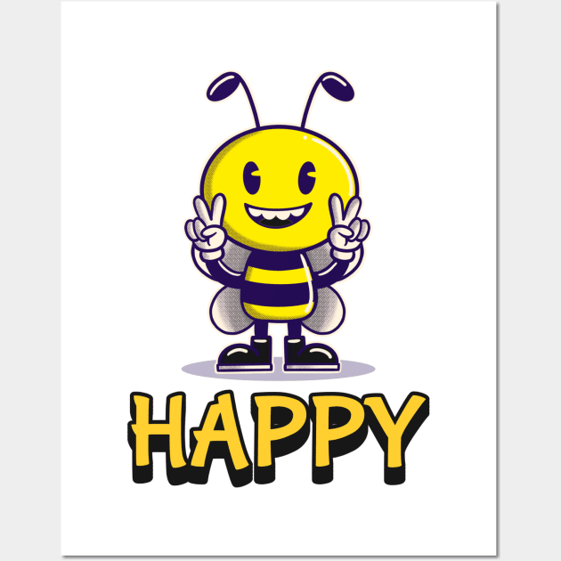 Bee Happy Wall Art by Kylie Paul